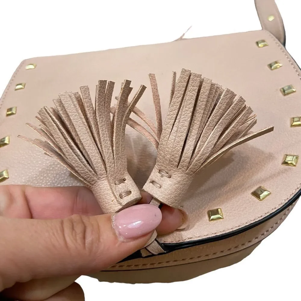 Victorias Secret Blush Pink Faux Leather Crossbody‎ with Gold Studs